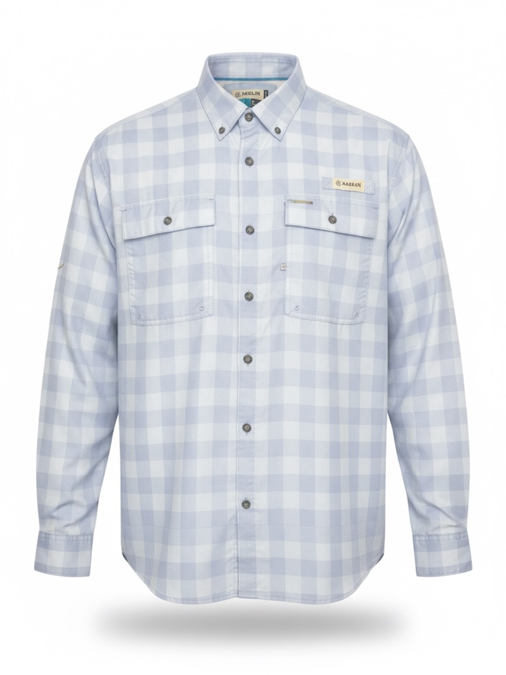 Magellan Outdoors Fish Gear Aransas Pass Shirt XL Blue Plaid Vented Fishing
